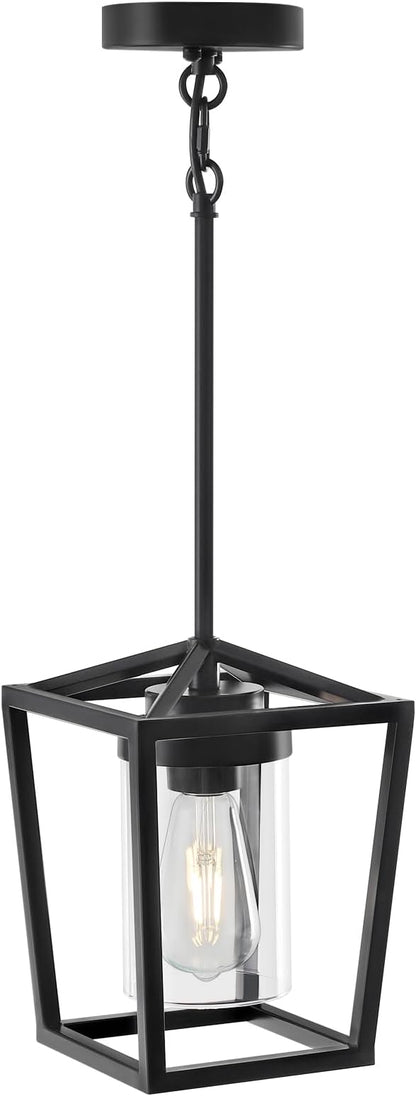 Pendant Lights Kitchen Island,Farmhouse Black Pendant Light Fixture, Lantern Hanging Light Fixture Kitchen Chandelier for Dining Room Foyer Hallway Light