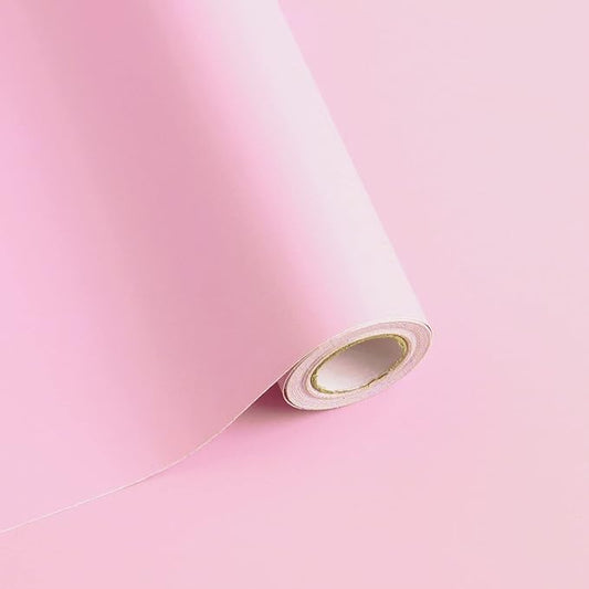 393"x17.7" Pink Peel and Stick Wallpaper Solid Color Contact Paper Self Adhesive Removable Wallpaper for Wall Covering Vinyl Roll