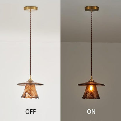 YLONG-ZS Vintage Pendant Light,Glass Kitchen Island Light Fixtures,Modern Brass Gold Hanging Lights for Kitchen Island,Dining Room,Bedroom,Living Room