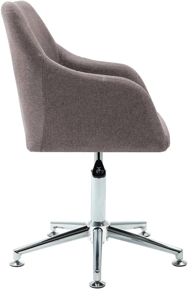 Taupe Fabric Swivel Dining Chair Adjustable Height with 360-Degree Rotation Modern Design for Kitchen Dining Room and Home Office Use