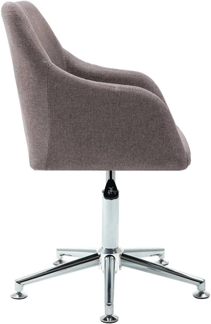 Taupe Fabric Swivel Dining Chair Adjustable Height with 360-Degree Rotation Modern Design for Kitchen Dining Room and Home Office Use