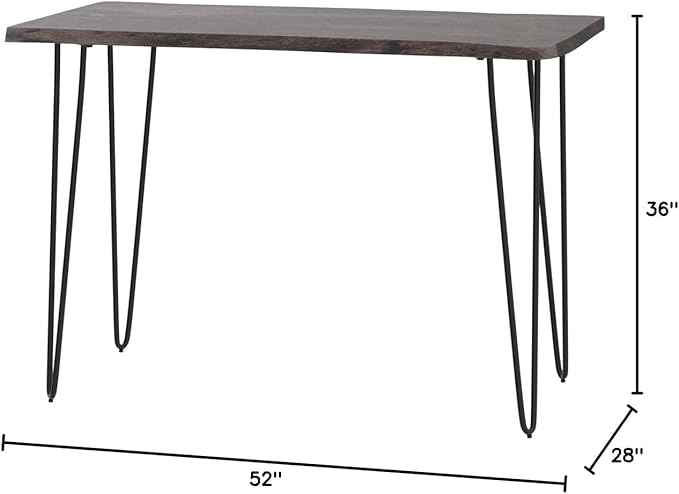 Jofran Nature's Edge 52" Farmhouse Dining Table - Solid Wood Counter Height Dining Table for Modern Homes, Slate