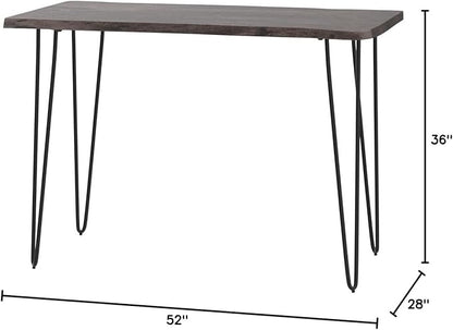 Jofran Nature's Edge 52" Farmhouse Dining Table - Solid Wood Counter Height Dining Table for Modern Homes, Slate