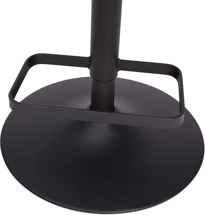 Flash Furniture Erik Comfortable & Stylish Contemporary Barstool with Rounded Mid-Back and Foot Rest, Adjustable Height - Charcoal Fabric with Black Base
