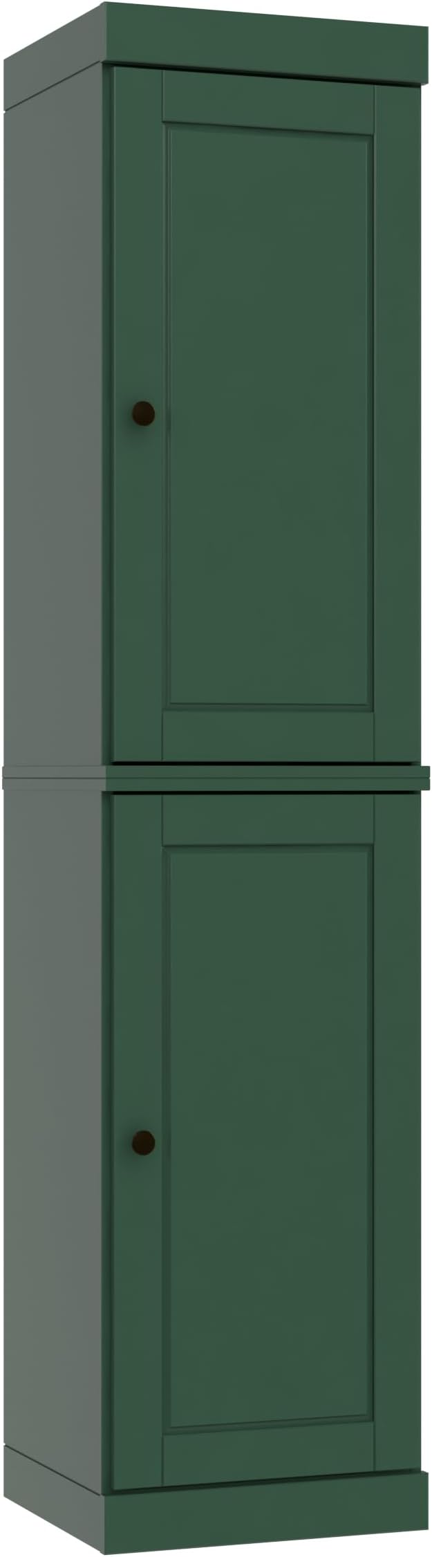 Palace Imports Solid Wood Kitchen Pantry - Narrow Storage Cabinet - Raised Panel Doors, Adjustable Shelves, Green, 16.5" Wide x 71.5" Tall, 100% Eco-Friendly Wood, Modular Pantry Cabinet Systems