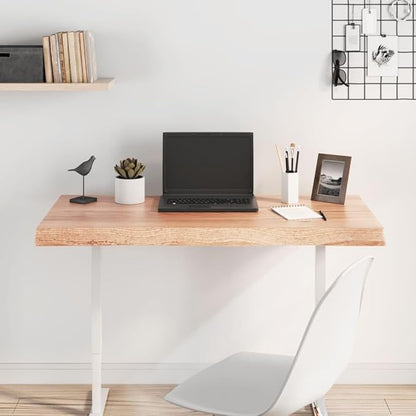 Rustic Live Edge Oak Tabletop 39.4x15.7x2.4 in Solid Wood Countertop or Desk Top Ready to Use for Dining Kitchen Home Office Studio