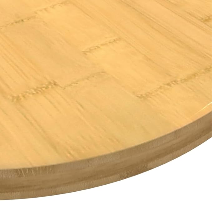15.7" Bamboo Round Tabletop Countertop for Small Coffee Desks, Varnished Wood Slab, 1" Thick Solid Butchers Block Look, Modern Design for Living Room Study Bedroom
