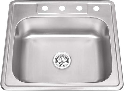 Cahaba Drop-In 25 in. Single Bowl 20 Ga. Stainless Steel Kitchen Sink
