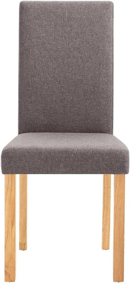 6-Piece Taupe Fabric Dining Chairs Set with Rubber Wood Frame, Modern Farmhouse Kitchen Chairs for Dining Room, Comfortable Upholstered Seats, Easy Assembly Furniture