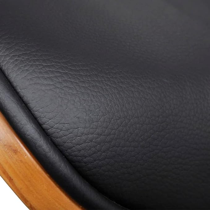 2-Piece Dining Chairs Set Bent Wood Frame Faux Leather Upholstery Black Brown Modern Farmhouse Accent Chairs for Kitchen Dining Room Living Room