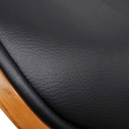 2-Piece Dining Chairs Set Bent Wood Frame Faux Leather Upholstery Black Brown Modern Farmhouse Accent Chairs for Kitchen Dining Room Living Room