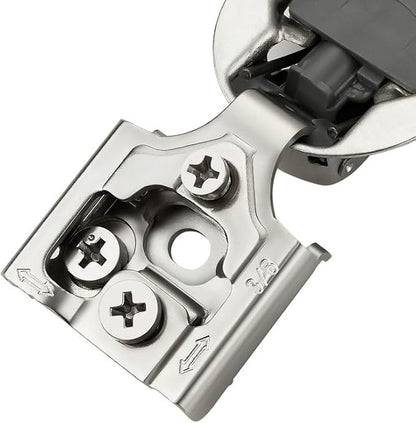 Ravinte 20 Pack 10 Pair 3/8 inch Overlay Cabinet Hinges Kitchen Soft Close Hidden Door Hinges for Kitchen Cabinet Stainless Steel Adjustable Satin Nickel Cupboard Hardware
