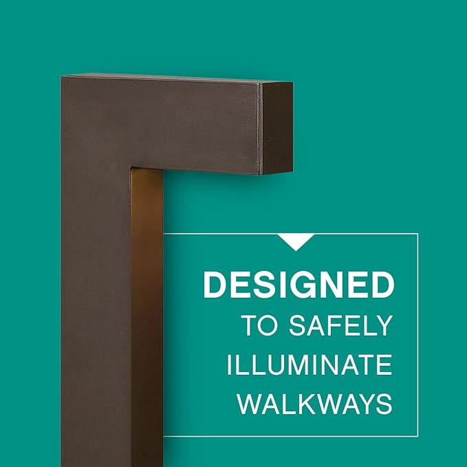 Hinkley Atlantis 15014BZ-LL Small LED Low Voltage Landscape Pathway Light, 12v, Dimmable, Aluminum, Safe for Wet Conditions, Etched Glass Lens, Wiring Kit and Ground Spike Included, Bronze Finish