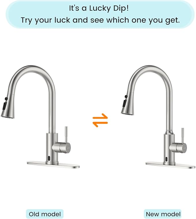 Touchless Kitchen Sink Faucet with Pull Down Sprayer, Motion Sensor Touch on Faucets for Kitchen Sink, 360° Swivel Spout, Brushed Nickel
