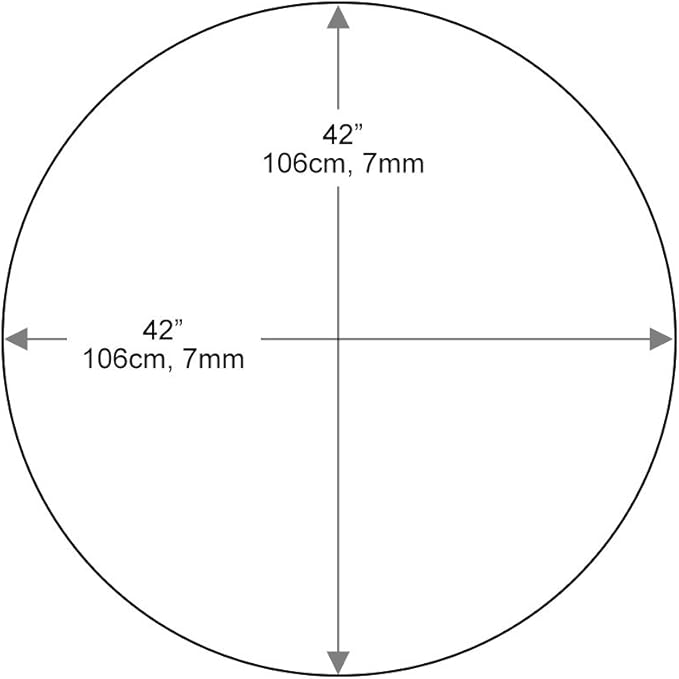 Dulles Glass 42 inch Round Glass Table Top - Tempered - 1/2" Thick Glass Surface, Safe Beveled Edge, Multipurpose for Dining Table, Patio, Coffee and End Table