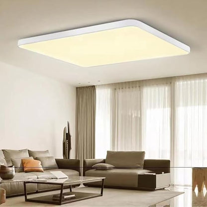 Dimmable LED Ceiling Light Fixture,16 * 24 Inch Modern Rectangle Recessed Ceiling Lights, 3000K-6000K Lamp,48W White Close to Ceiling Lighting Flush Mount for Living Room Bedroom