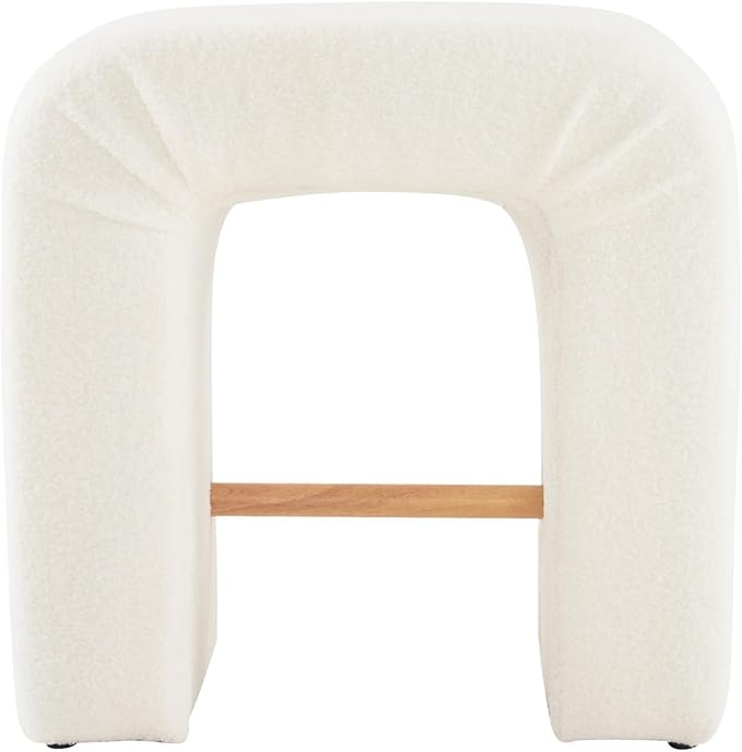 24'' Boucle Stool Set of 2,Dining Chairs for Home Kitchen Island,White