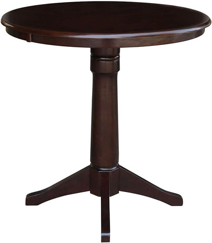 International Concepts 36" Round Top Pedestal Table-34.9" H, Rich Mocha