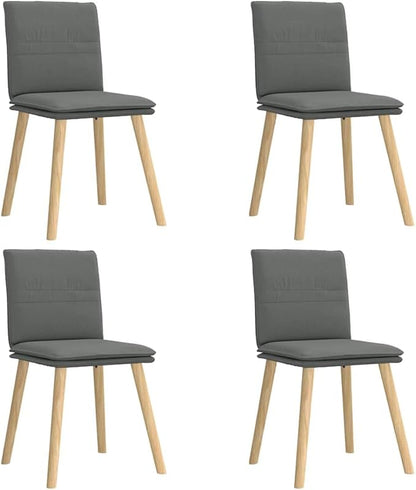Dark Gray Fabric Dining Chairs Set of 4 Modern Comfortable Kitchen Chairs with Sturdy Metal Frame for Dining Room Kitchen Living Room