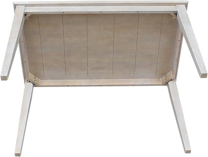 HomeStock Island Oasis 30" x 48" Rectangular Dining Height Table with Solid Wood Butcher Block Top and Shaker Legs - Ideal for Cozy Dining Spaces
