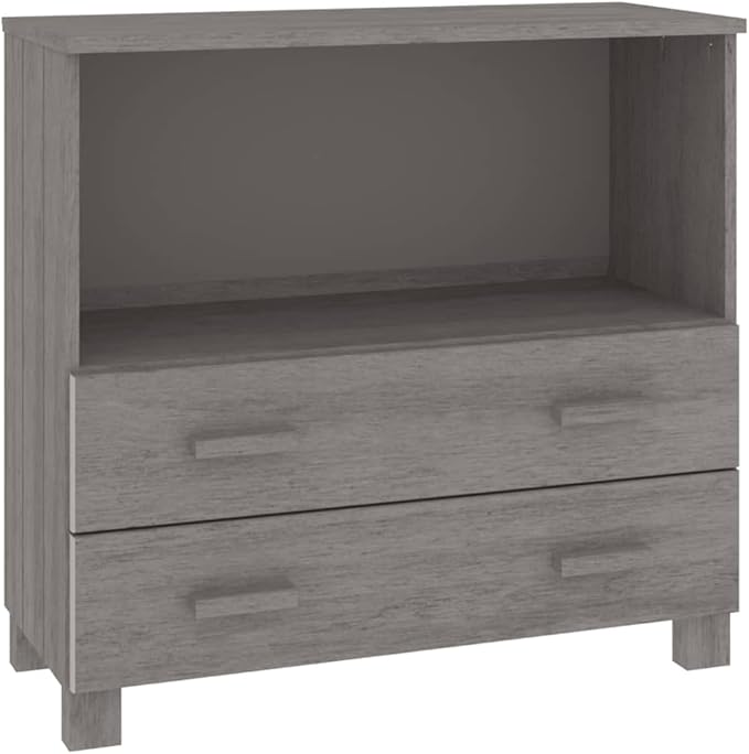 Light Grey Sideboard, Solid Pine Wood & MDF, Modern Buffet Cabinet with Storage, 33.5x33.5x31.5 Inch, Versatile Dining Room Furniture Kitchen Furniture