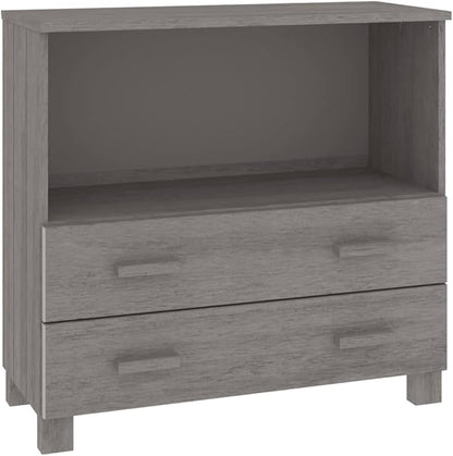 Light Grey Sideboard, Solid Pine Wood & MDF, Modern Buffet Cabinet with Storage, 33.5x33.5x31.5 Inch, Versatile Dining Room Furniture Kitchen Furnitur