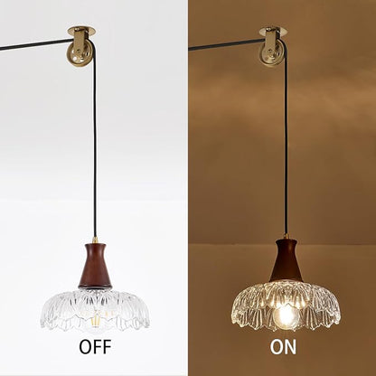 YLONG-ZS Plug in Pendant Light,8 Inch Glass Lampshade Hanging Lights with Plug in Cord Two Ways Switches Industrial Brass Pendant Lights with Plug in Cord for Bedroom