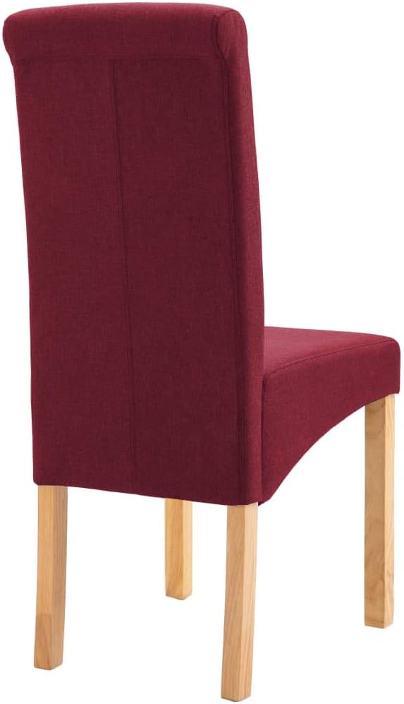 Set of 2 Red Dining Chairs, 16.5 x 21.5 x 37.8 in Modern Accent Seat with Solid Wood Legs, Ergonomic Backrest & Breathable Fabric for Kitchen, Living Room, Bedroom