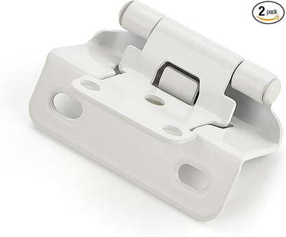 Ravinte 2 Pack 1 Pairs Semi-Overlay 1/2 inch Self-Closing Face Frame Cabinet Hinges White Half Wrap-Around Kitchen Cabinet Door Hinges Face Mount Cabinet Hardware