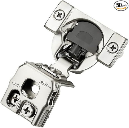 Ravinte 50 Pack 25 Pairs 1-5/16 Inch Overlay Soft Close Hinges for Kitchen Cabinet Satin Nickel Hidden Stainless Steel Concealed Hinges self Closing