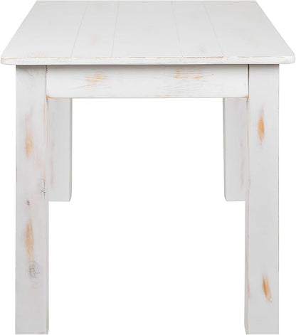 Flash Furniture HERCULES Series 46" x 30" Rectangular Antique Rustic White Solid Pine Farm Dining Table
