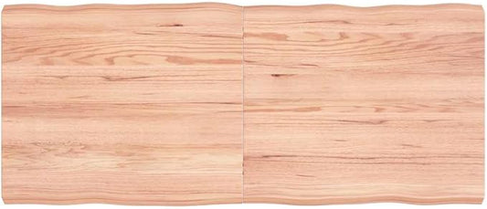 Light Brown Solid Oak Tabletop 55.1" x 23.6" Adjustable Height Foldable Wood Countertop for Dining, Crafting, Home Office Rustic & Modern Spaces
