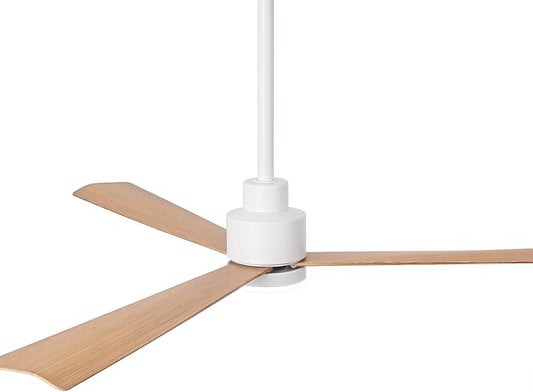52" White Ceiling Fan with Light and Remote, Modern 3-Blade DC Motor Ceiling Fan, Quiet Reversible Airflow, 6-Speed LED, Use for Bedroom Living Room Kitchen Indoor Use