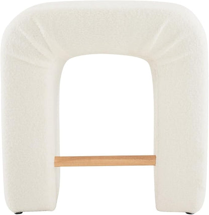 24'' Boucle Stool Set of 2,Dining Chairs for Home Kitchen Island,White