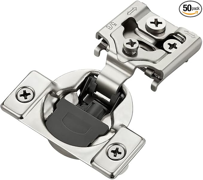 HOME EDIT 50 Pack 25 Pairs 5/8 inch Overlay Soft Close Cabinet Hinges for Kitchen, Stainless Steel Three-Way Adjustable, Concealed Self-Closing Door Hinges