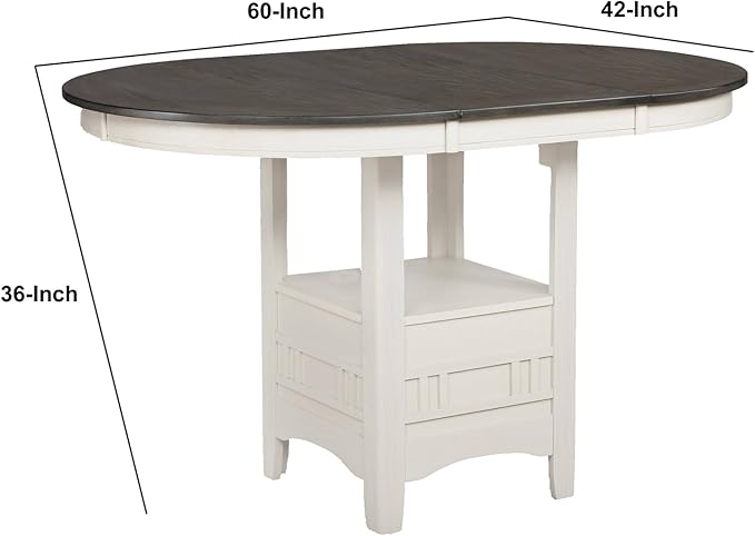 Maykoosh Counter Height Table with LeafModern Dining Table - White Gray Wood FrameKitchen Island Table