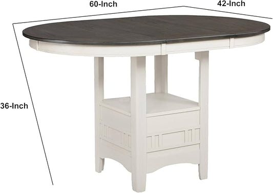 Maykoosh Counter Height Table with LeafModern Dining Table - White Gray Wood FrameKitchen Island Table
