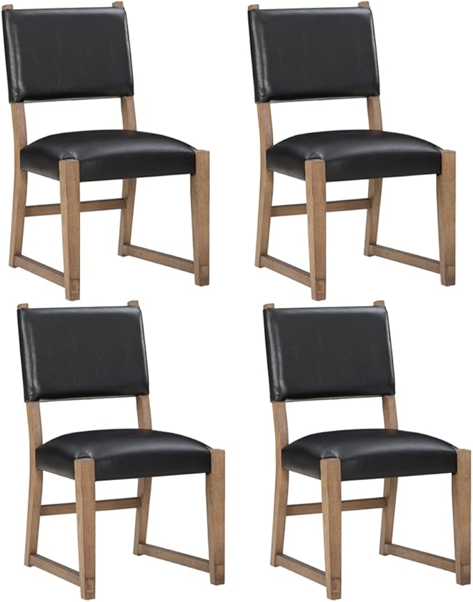 Farmhouse Dining Chairs Set of 2 - Upholstered Mid Century Armless Side Chairs with Back, Durable Polyester Fabric for Kitchen Island, Living Room, Restaurant
