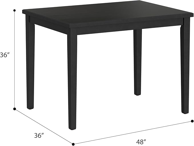 Black Gathering Height Table 48 x 36 x 36 Inch Engineered Wood Counter Height Table, Easy Assembly with Phillips Screwdriver, Contemporary Style for Kitchen Island Dining Game Night