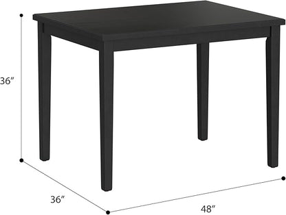 Black Gathering Height Table 48 x 36 x 36 Inch Engineered Wood Counter Height Table, Easy Assembly with Phillips Screwdriver, Contemporary Style for Kitchen Island Dining Game Night