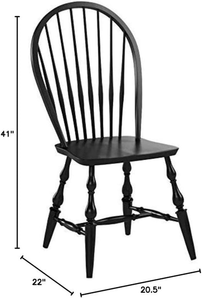 Sunset Trading Windsor Dining Chair Set, 41", Antique Black