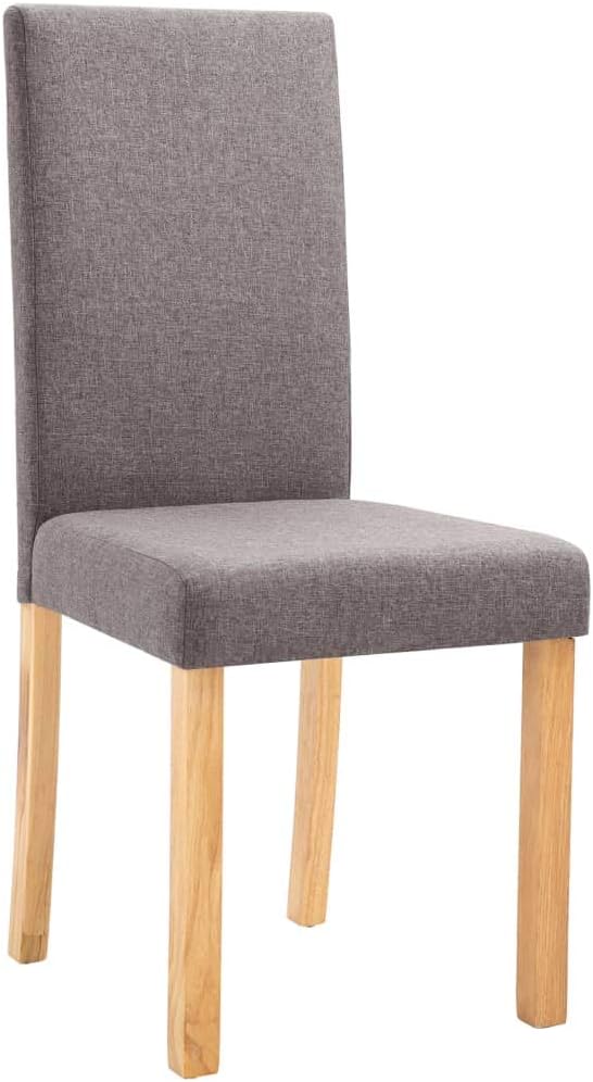 Set of 4 Taupe Fabric Ergonomic Dining Chairs for Kitchen Dining Room, Modern Comfortable Seating Furniture with Rectangular Design and Matte Finish
