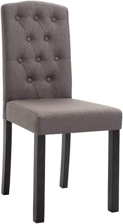 Set of 4 Taupe Fabric Dining Chairs with Rubber Wood Frame 8 x 6.5 x 14.7 in Ergonomic Modern Farmhouse Seating for Kitchen Dining Room Living Room