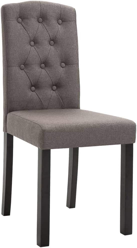 4-Piece Taupe Fabric Dining Chairs with Rubber Wood Frame - Modern Farmhouse Kitchen and Dining Room Furniture, Comfortable Upholstered Seating for Home Decor