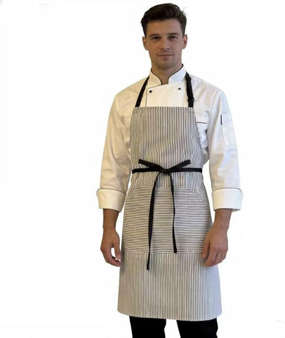 Kitchen Apron with 3 Pocket, Adjustable Server Apron, Waitress Apron with Pockets Stripes
