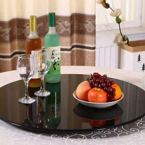 Round Glass Table Top,0.3" Inch Thick Tempered Pencil Edge Polish Glass Table Top 23.6"/31.5"/35.4"/39.4", Suitable for Dining, Coffee, Office, Side Table (Black, 23.6")