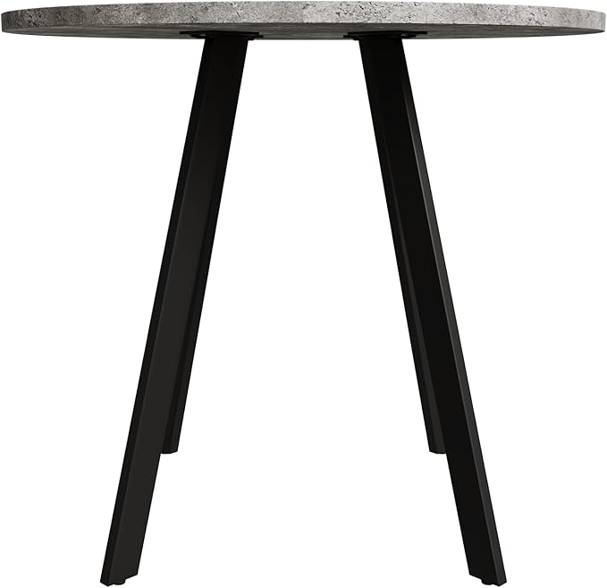 34" Industrial Dining Table, Island Table with Triangular Iron Base, Rustic Dining Table with Smooth Surface for Kitchen Office, Gray
