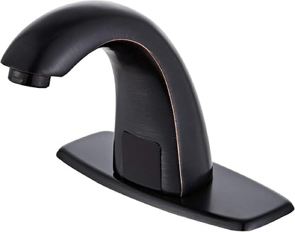 Touchless Bathroom Sink Faucet Oil Rubbed Bronze - Automatic Motion Sensor Battery Opertated for Commercial Lavatory Bathroom