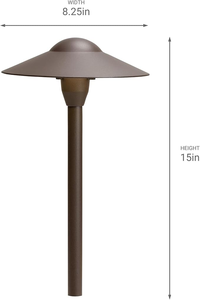Kichler 15410AZT Path & Spread 1-Light 12V, Textured Architectural Bronze