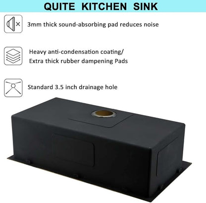 33 Inch Gold Drop In Kitchen Sink -Wesliv 33x22 Inch Gold Kitchen Sink Stainless Steel 18 Gauge 9 Inch Single Bowl Deep Sink with Soap Dispenser & Dish Grid